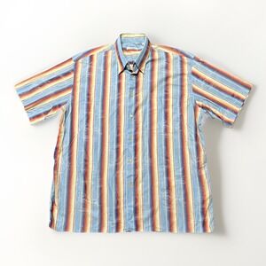 Maus & Hoffman Shirt Mens XL Multicolor‎ StripedMade Italy Short Sleeve Button